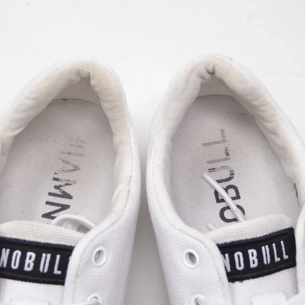 NOBULL Womens Canvas Trainer White Low Top Sneakers Size 7